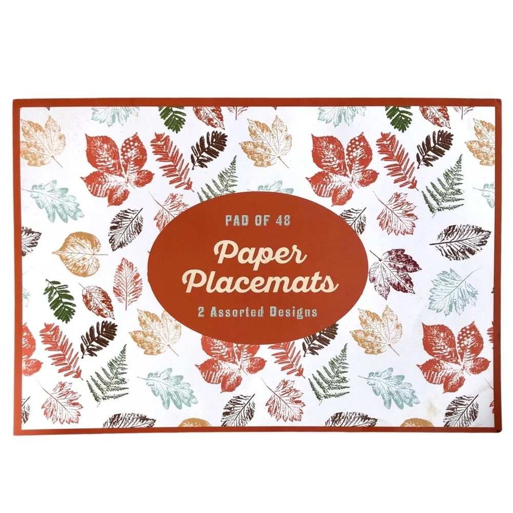 Autumn Leaf Paper Placemats, Pad of 48 (2 designs)